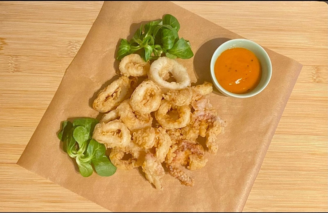 Crispy Calamari with Truffle Hot Sriracha